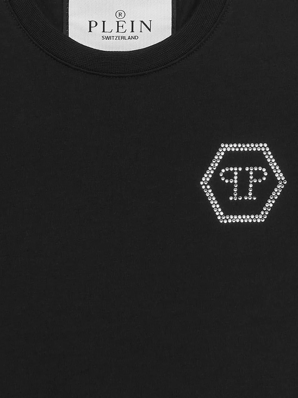Philipp Plein Junior T-shirt met logo studs Zwart