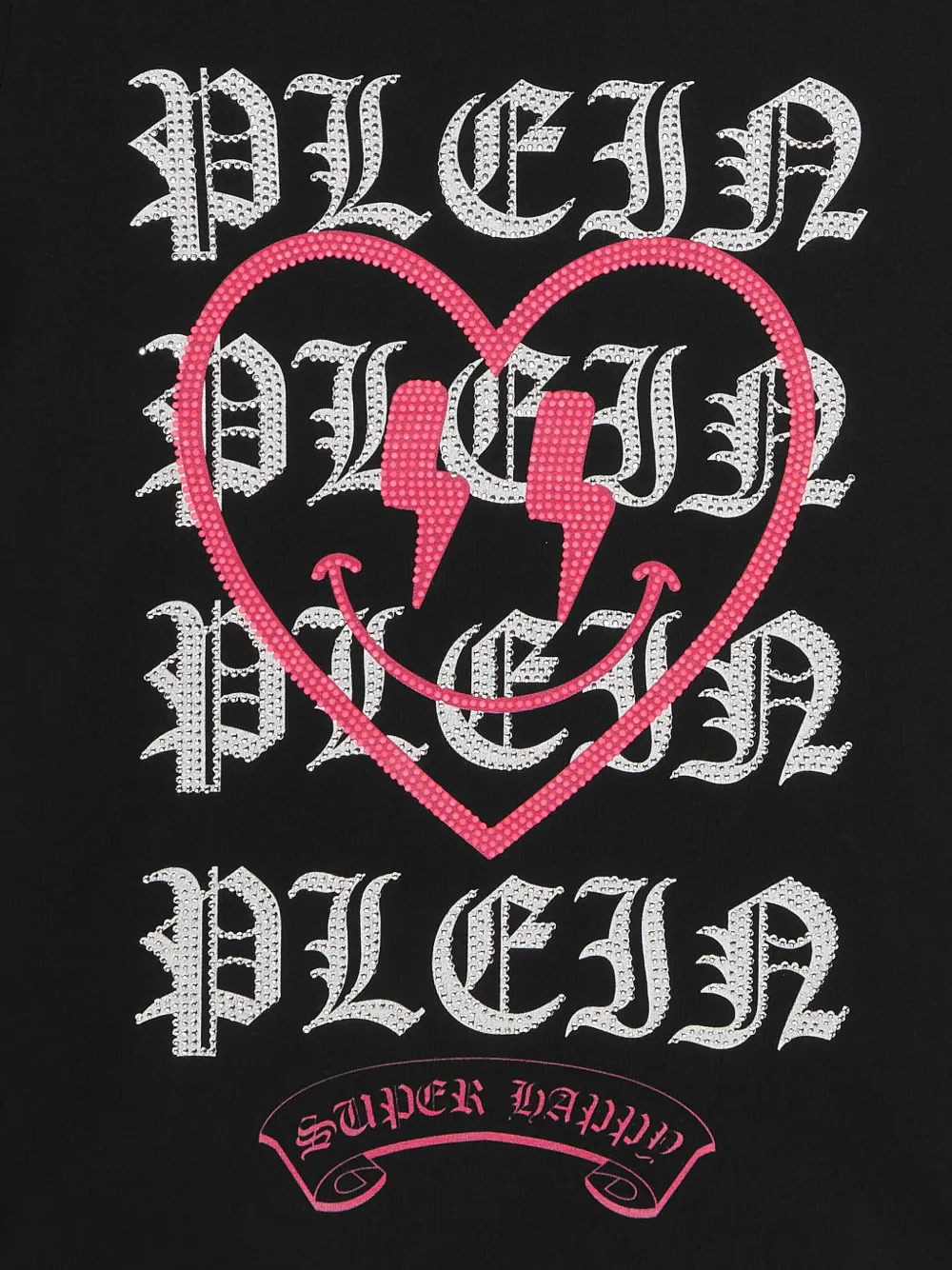 Philipp Plein Junior T-shirt met hartprint Zwart