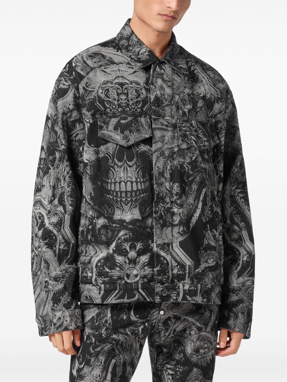 Shop Philipp Plein Skull-print Jacket In Black