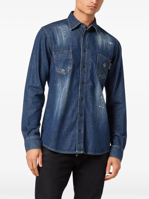 Philipp Plein デニムシャツ | ブルー | FARFETCH JP