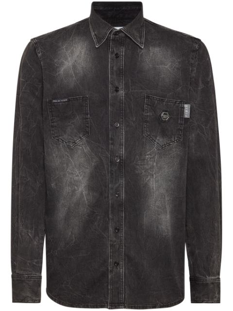 Philipp Plein Skull & Bones denim shirt Men