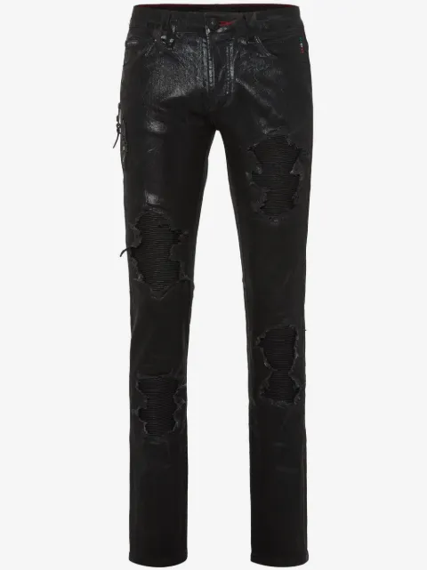 Philipp Plein pantalones de mezclilla con estampado militar