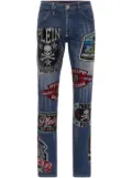 Philipp Plein Patches Strass super-straight jeans - Blue