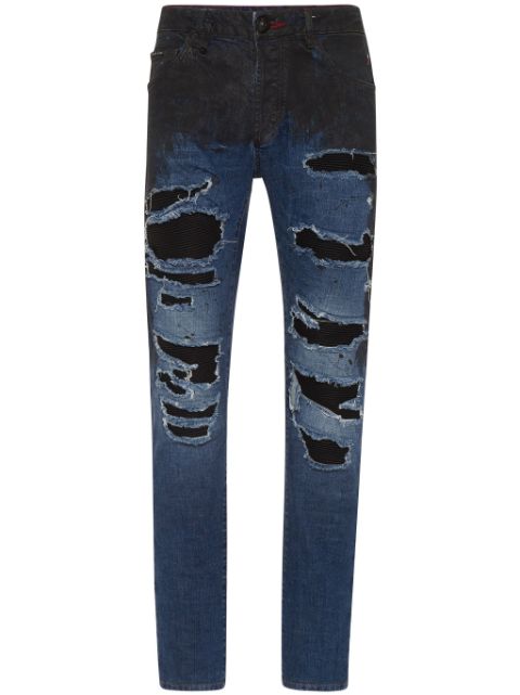 Philipp Plein Leather Pocket super-straight jeans Men