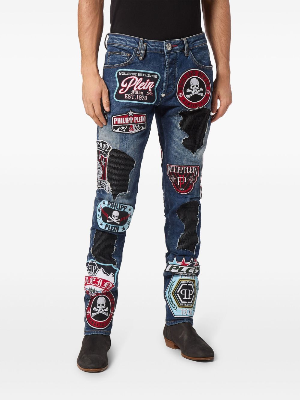 Shop Philipp Plein Rock Star Jeans In Blue