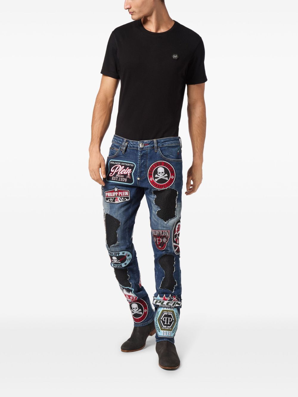 Shop Philipp Plein Rock Star Jeans In Blue