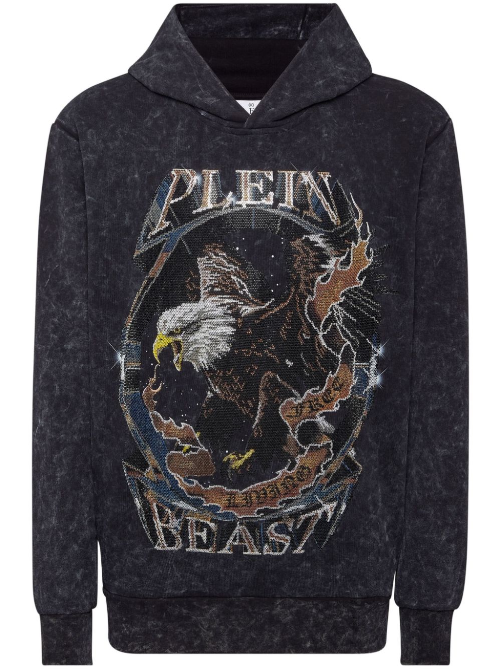 Philipp Plein Hoodie met verfraaid logo Zwart