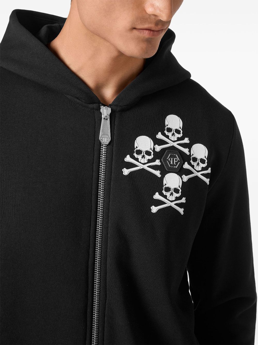 Philipp Plein skull-print cotton-blend hoodie Men