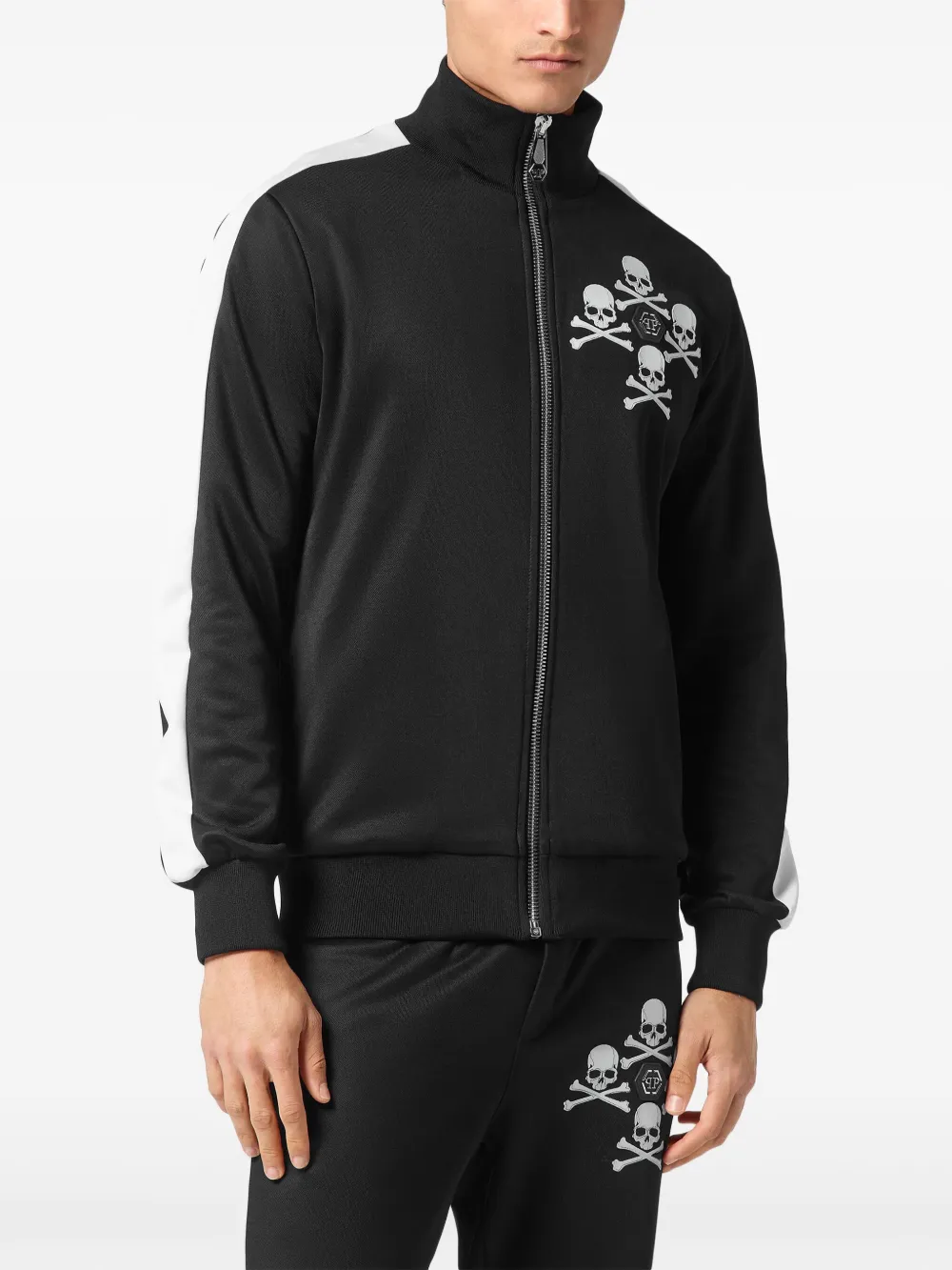 Philipp Plein Skull&Bones trainingsjack Zwart