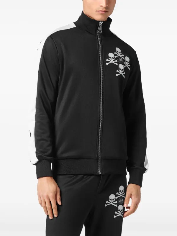 Philipp Plein Skull&Bones Track Jacket | Black | FARFETCH JO