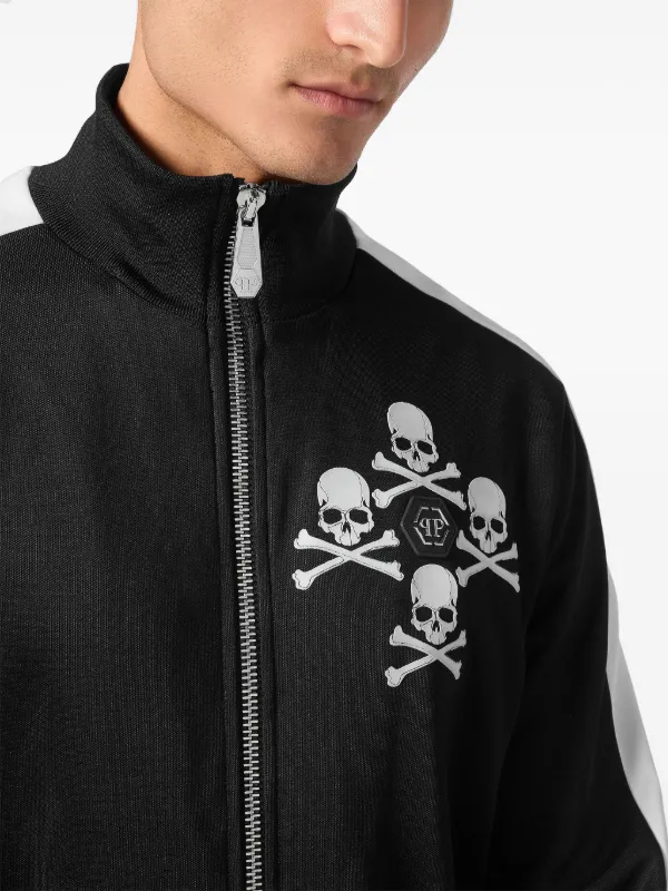 Philipp Plein Skull&Bones Track Jacket | Black | FARFETCH JO