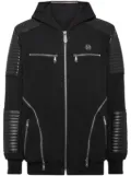 Philipp Plein zip-up hooded jacket - Black