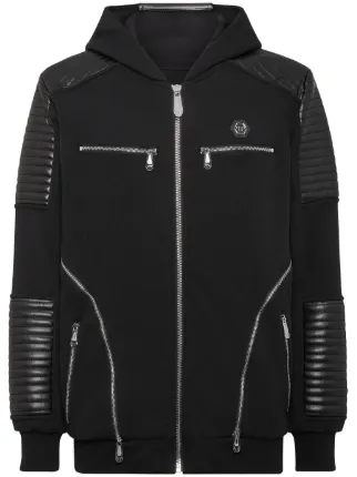 Philipp Plein ジップアップ フーデッドジャケット | ブラック