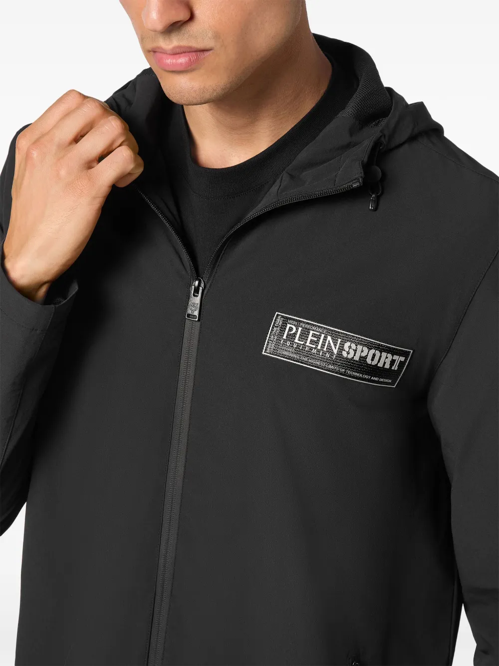 Plein Sport K-Way jack met capuchon Zwart
