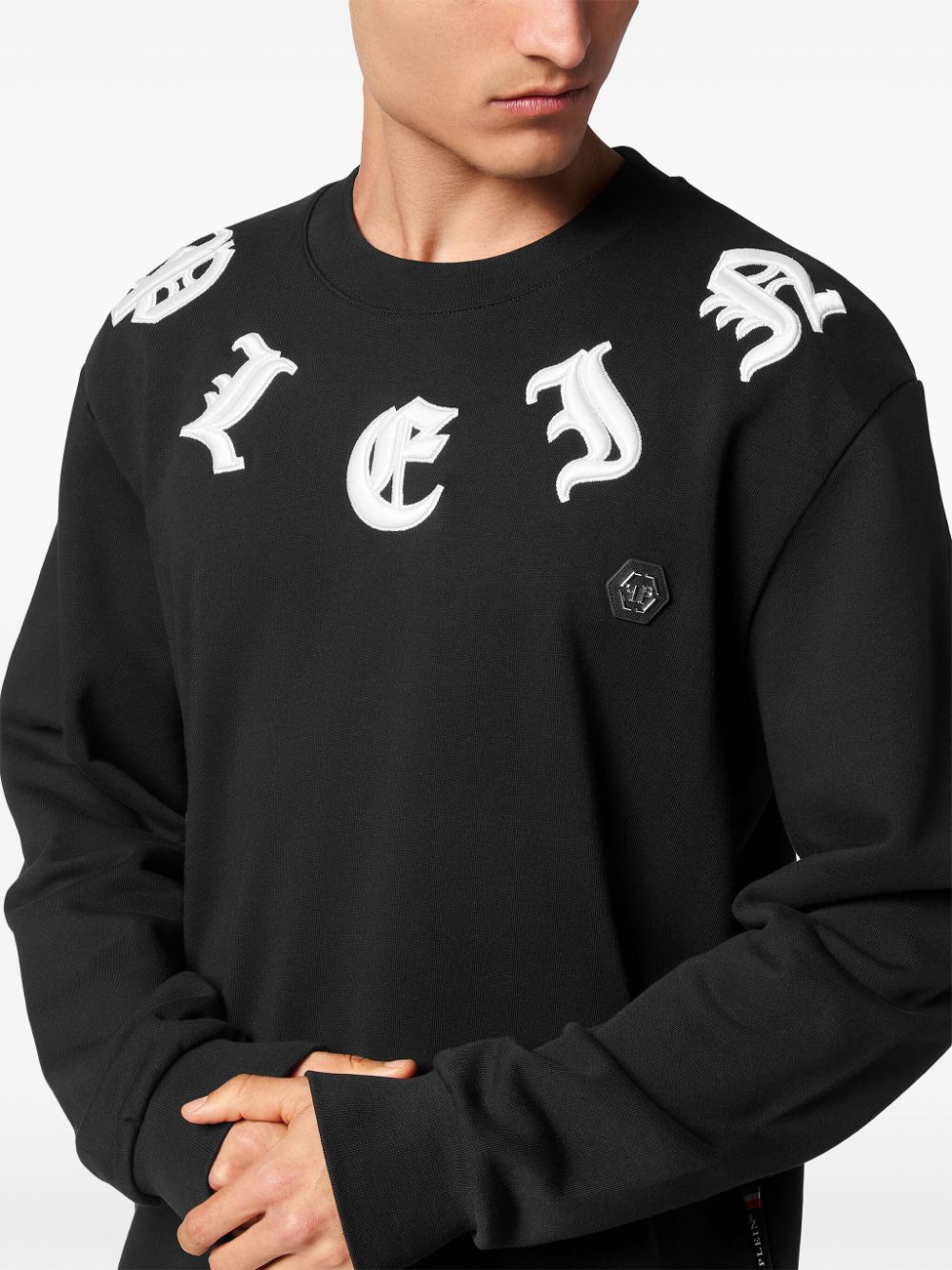 Philipp Plein gothic-embroidered round neck sweatshirt Men