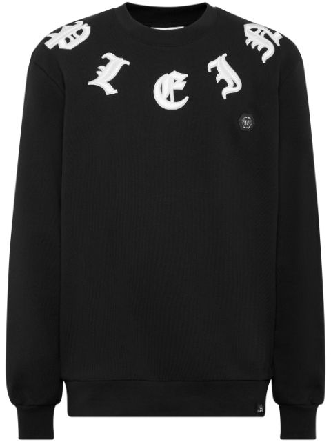 Philipp Plein gothic-embroidered round neck sweatshirt Men