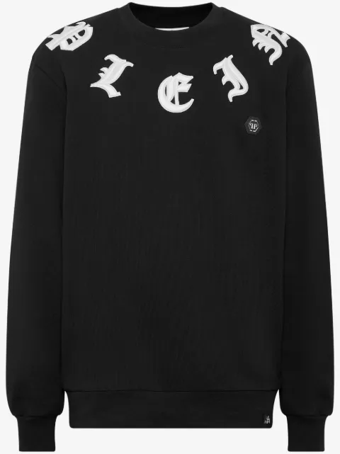 Philipp Plein gothic-embroidered round neck sweatshirt
