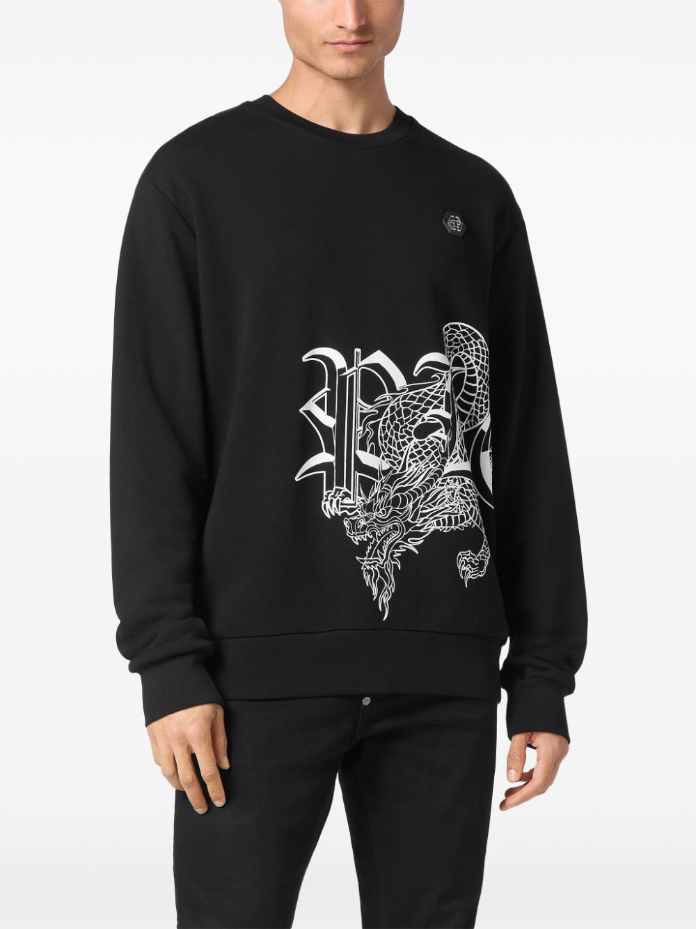 Shop Philipp Plein Dragon Sweatshirt In Black