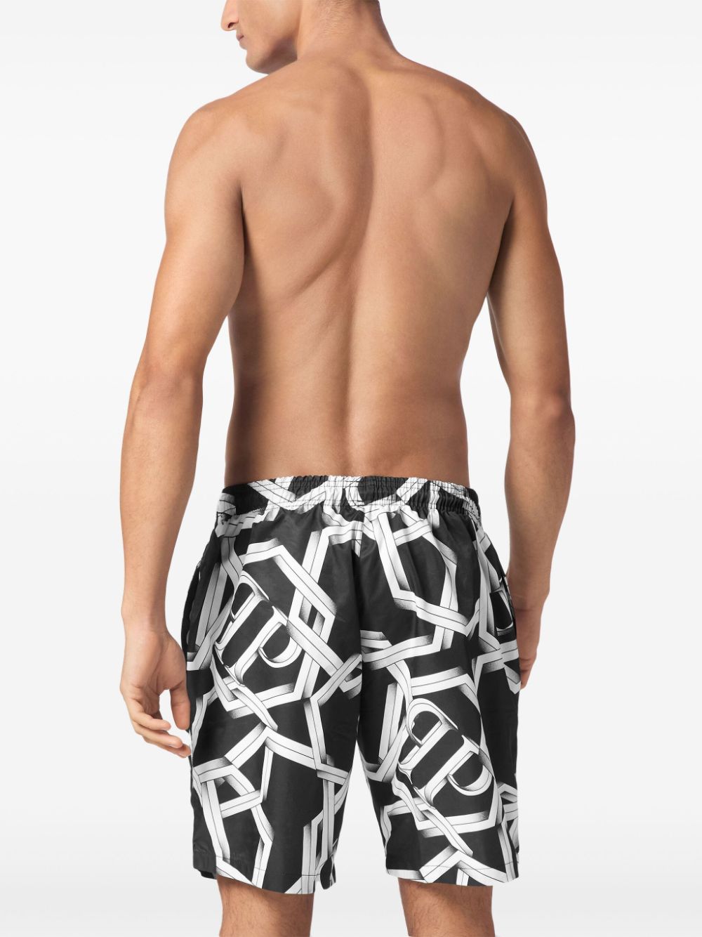 Philipp Plein Shorts met kettingprint Zwart