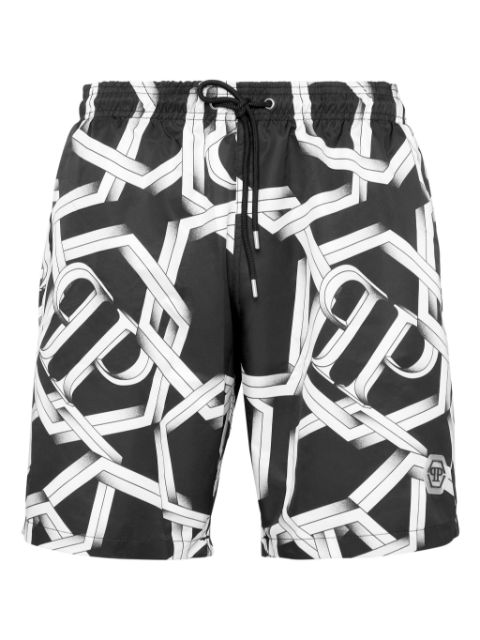 Philipp Plein chain-print swim shorts Men