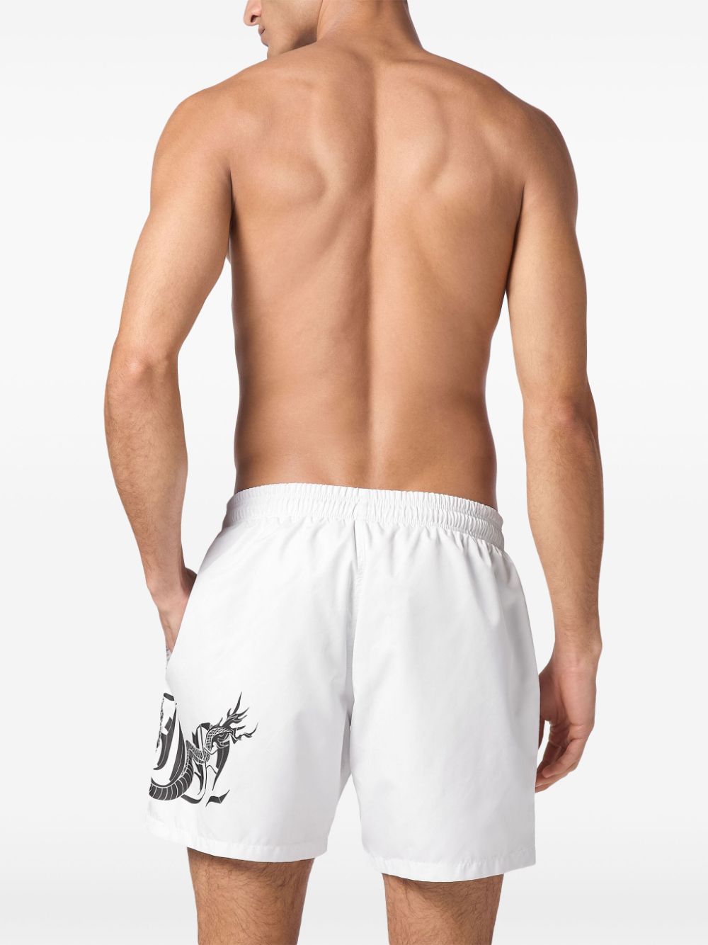 Philipp Plein Dragon-print swim shorts Men