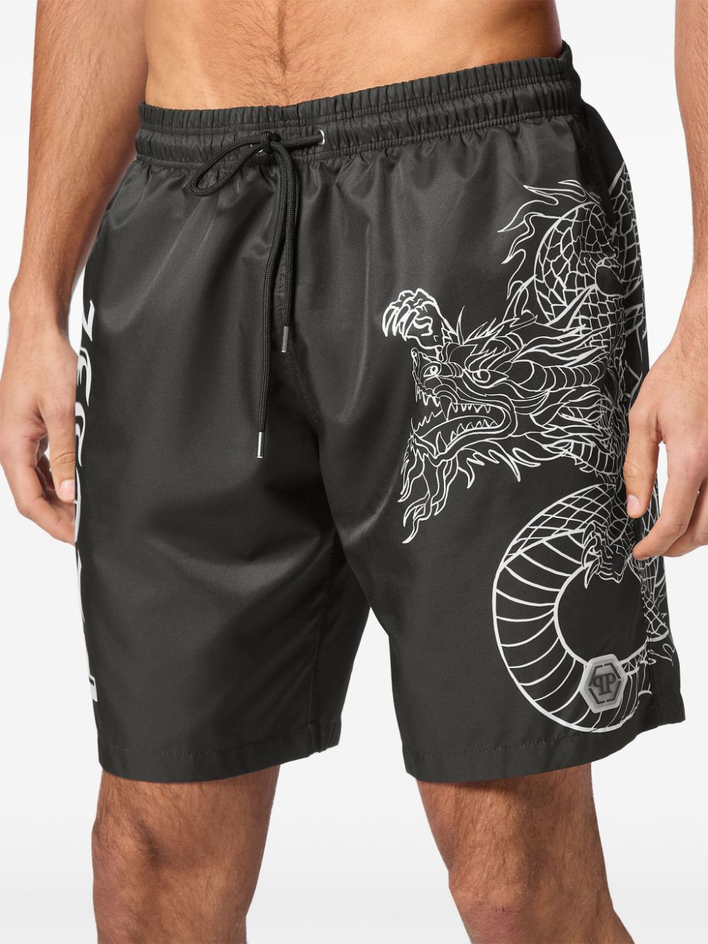 Philipp Plein dragon-print swim shorts Men