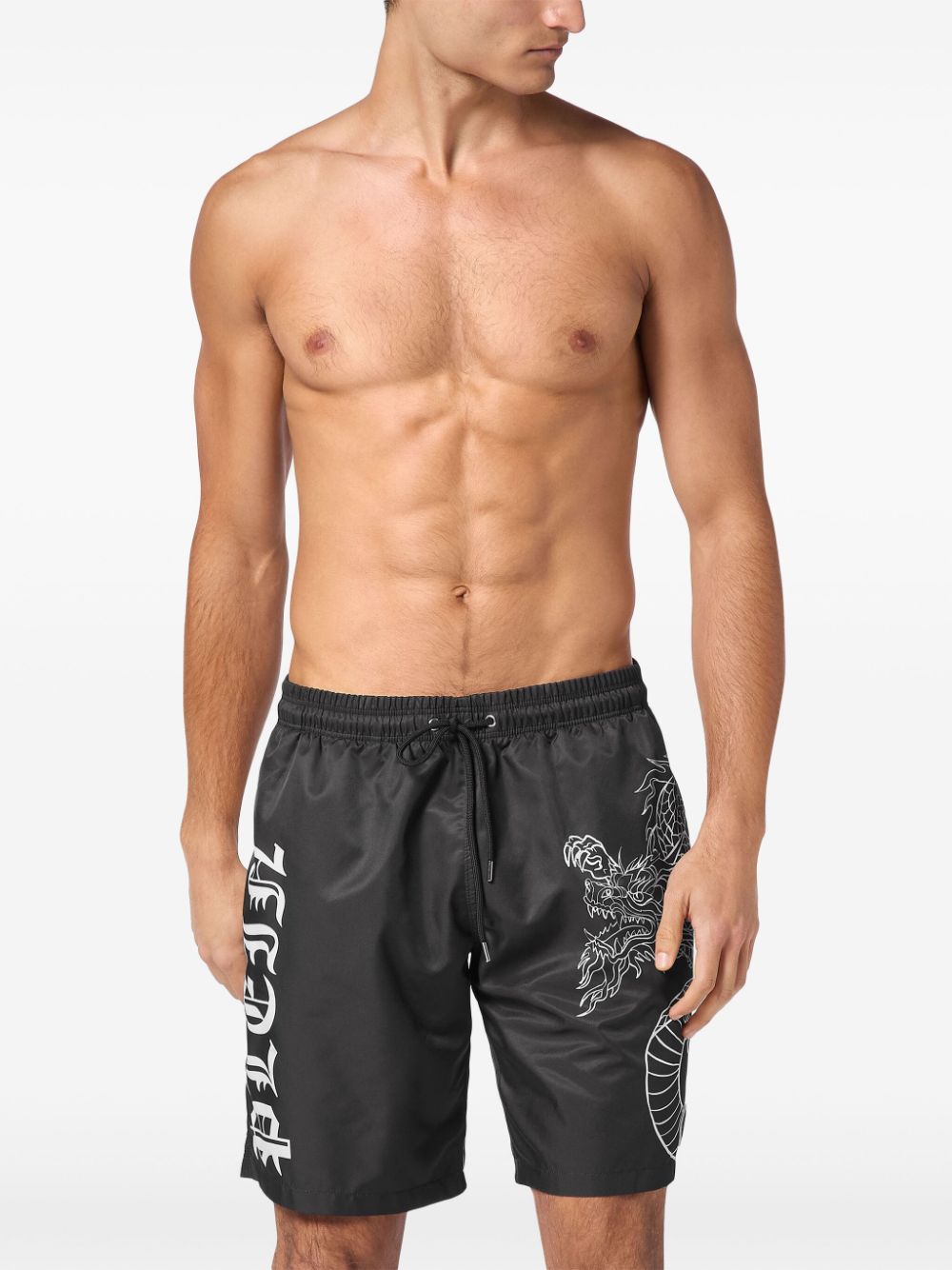 Philipp Plein dragon-print swim shorts Men