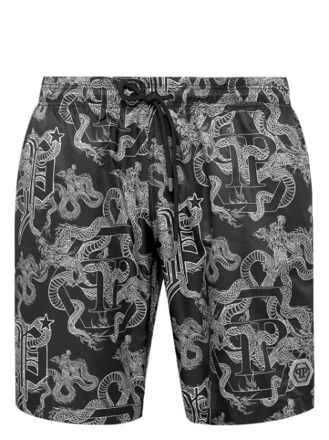 Philipp Plein graphic-print swim shorts Men