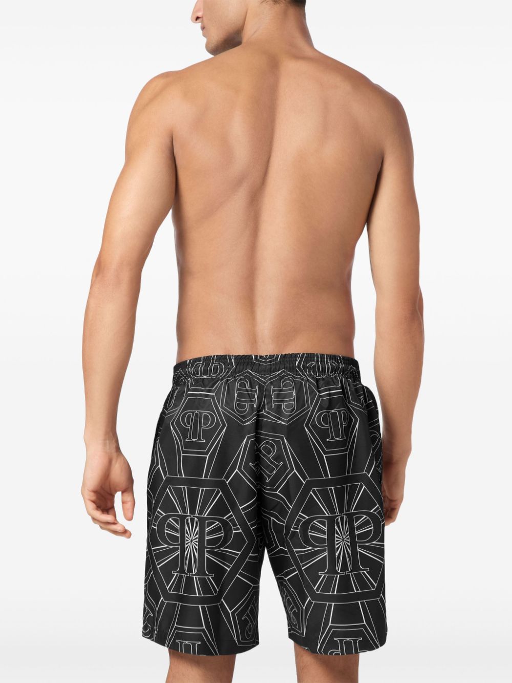 Philipp Plein monogram-print swim shorts Men