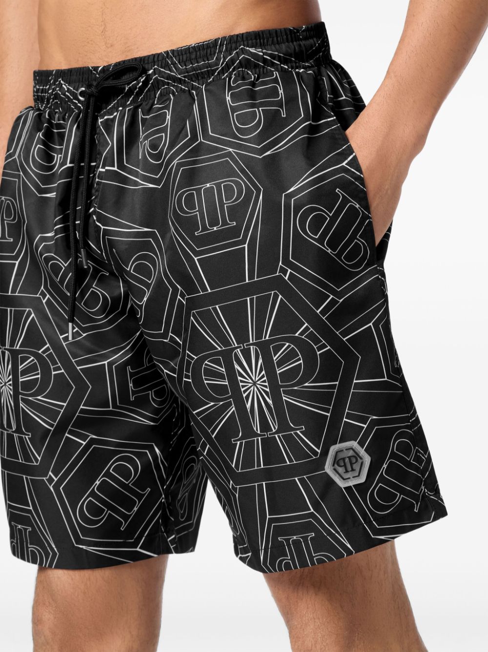 Philipp Plein monogram-print swim shorts Men