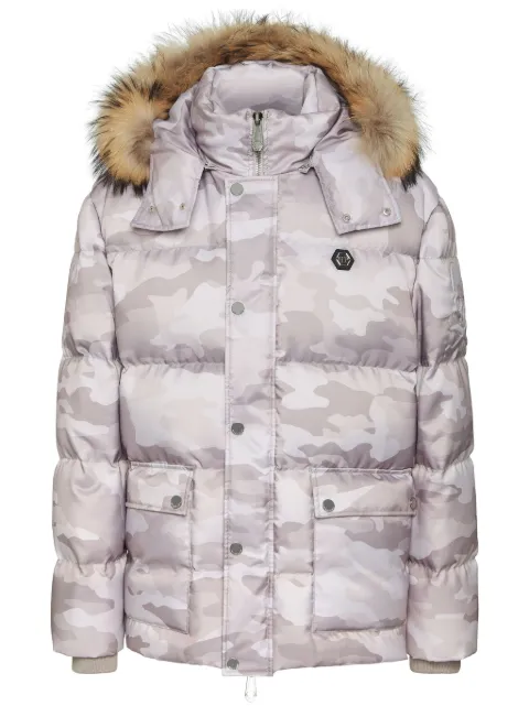 Philipp Plein camouflage-print padded parka coat