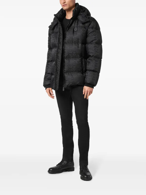Apparel Gucci Puffer Coat Mens Padded Jacket Monogram Jacquard Hooded Down Jacket GUCCI Quilted  Logo-Jacquard Nylon Hooded Down Jacket For