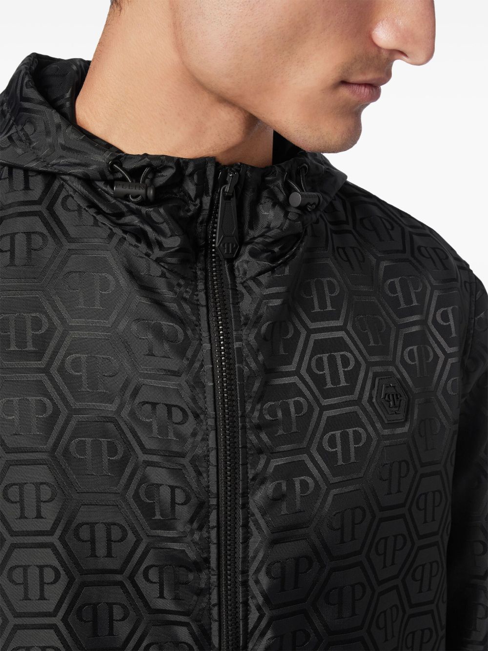 Cheap Philipp Plein jacquard-logo lightweight jacket Men