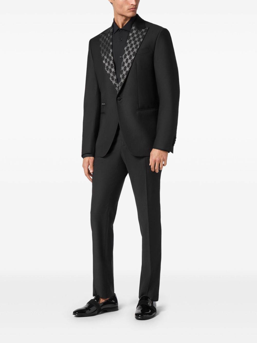 Philipp Plein monogram-pattern blazer - Zwart