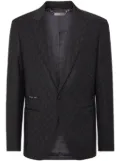 Philipp Plein monogram-pattern blazer - Black
