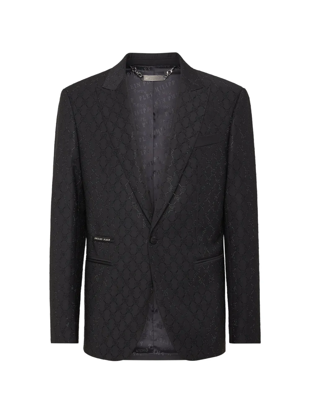 Philipp Plein Blazer met monogram-print Zwart
