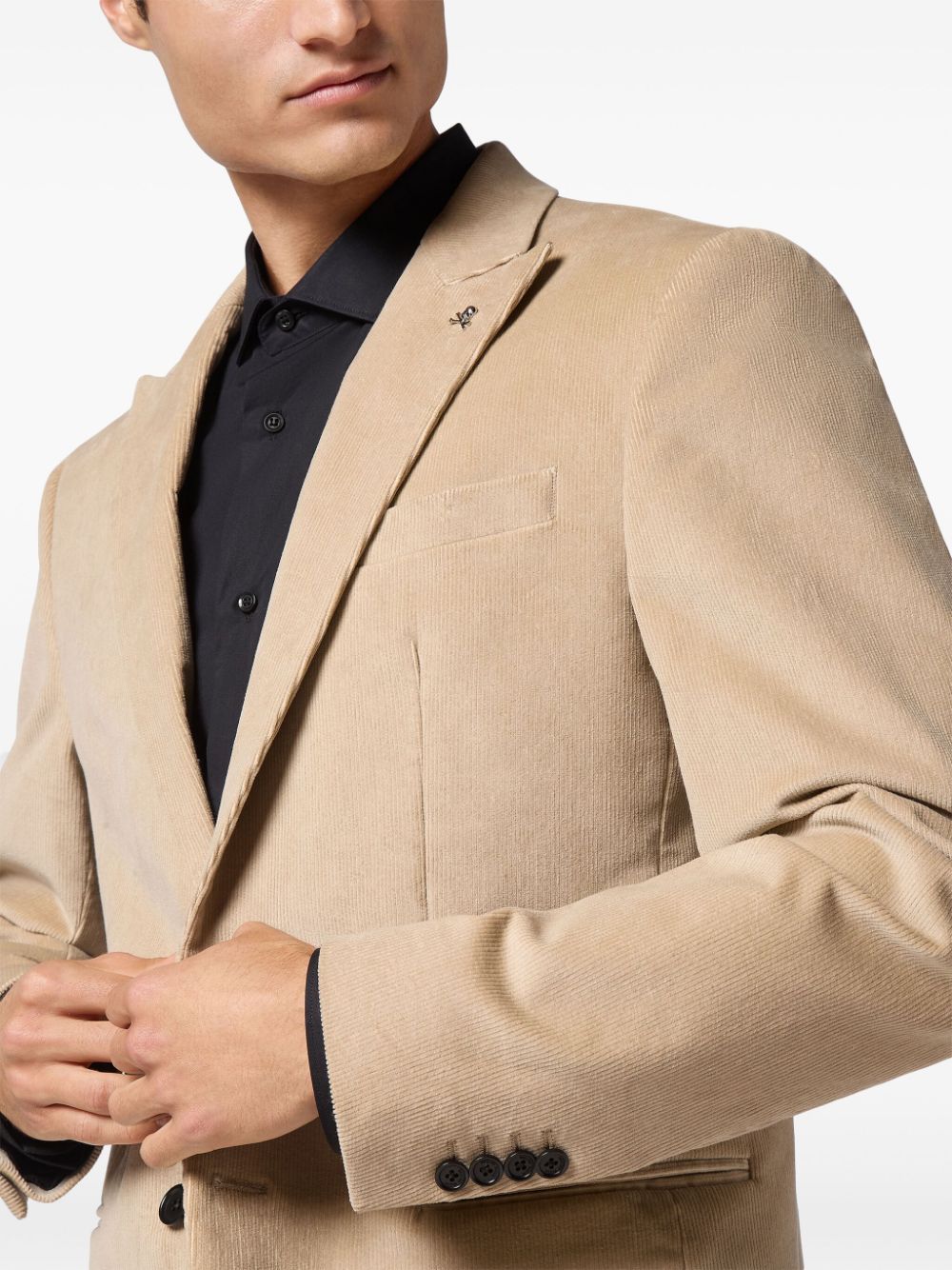 Shop Philipp Plein Velvet Blazer In Neutrals