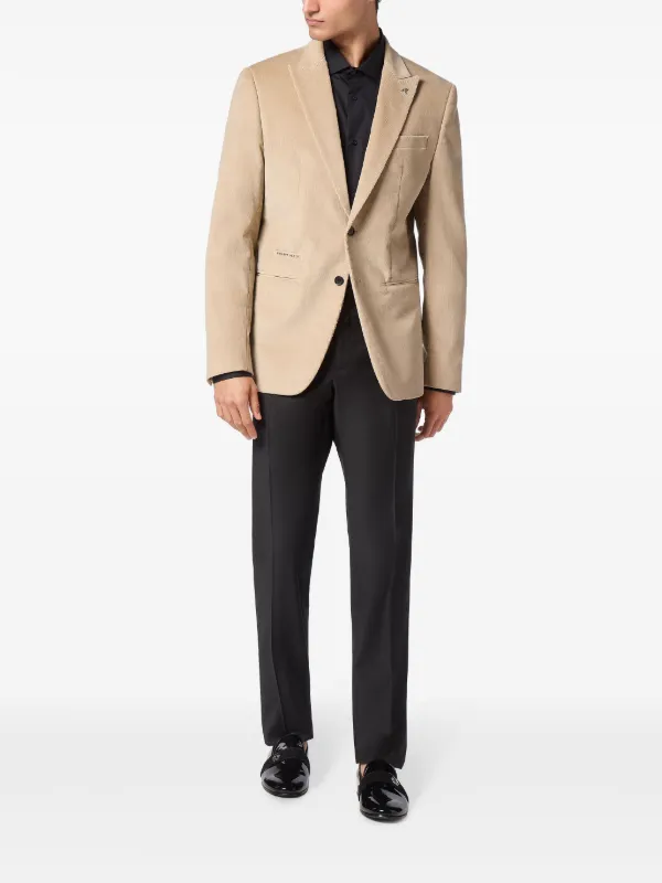 Beige Black Velour Blazer Gucci Beige Passeterie Trimmed