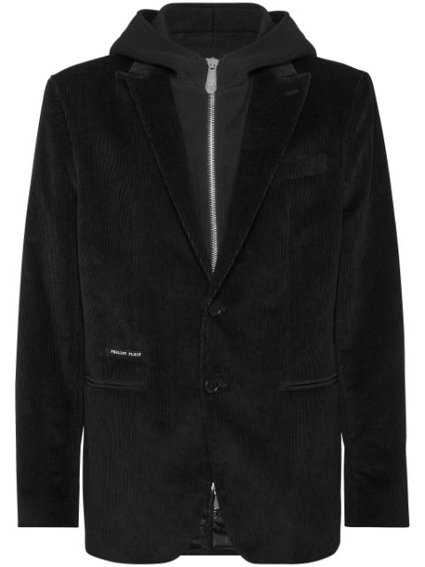 Philipp Plein hooded velvet blazer Men