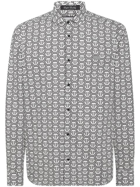 Philipp Plein monogram-print shirt Men