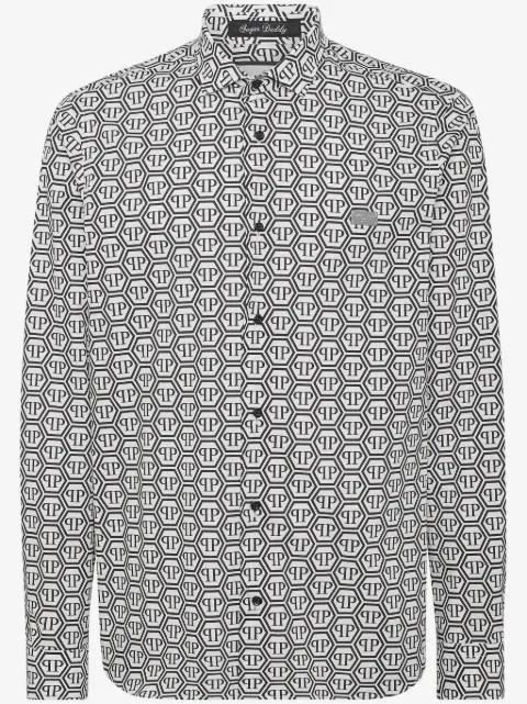 Philipp Plein Camicia con stampa monogramma