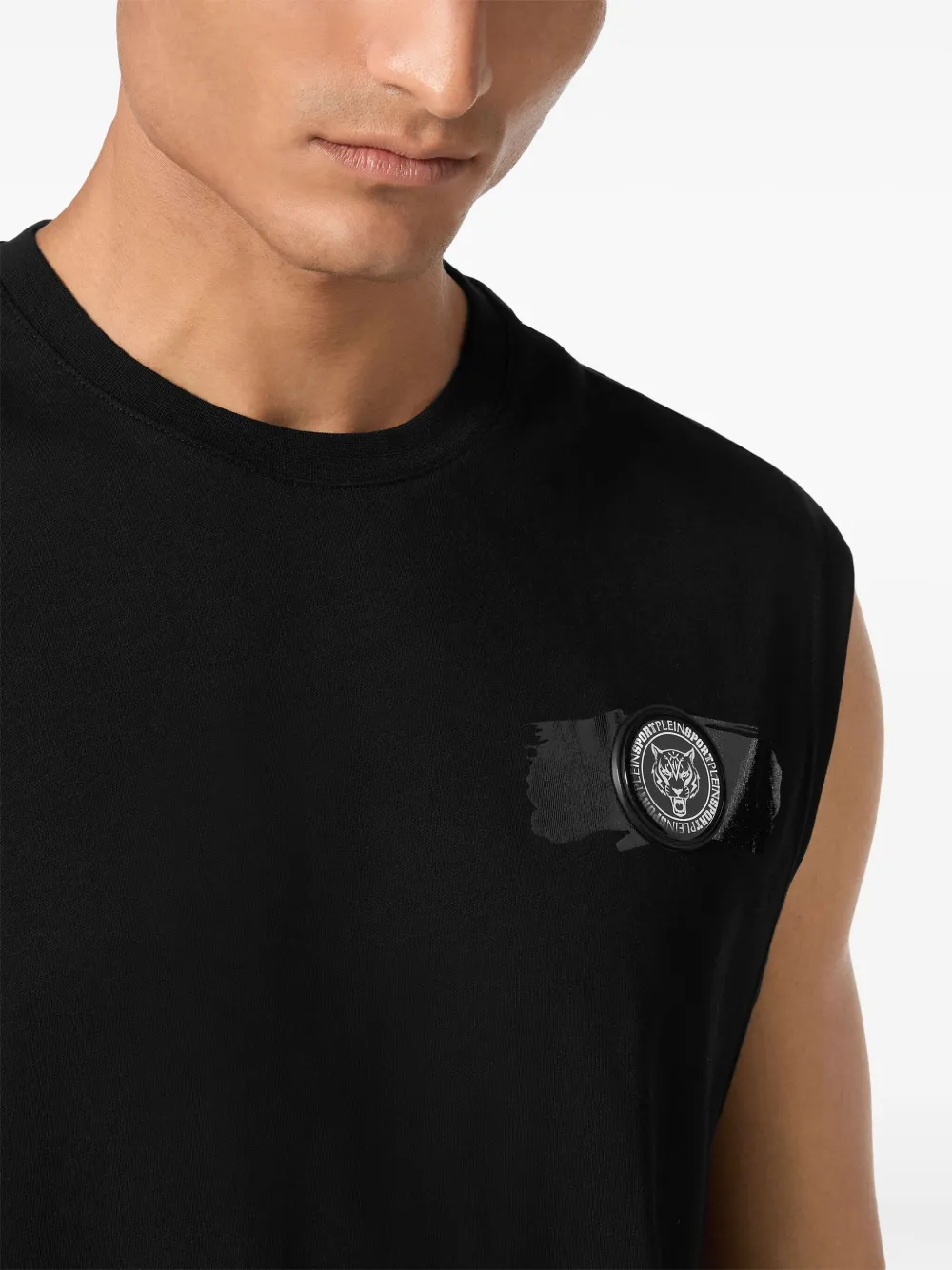 Plein Sport Mouwloos T-shirt Zwart