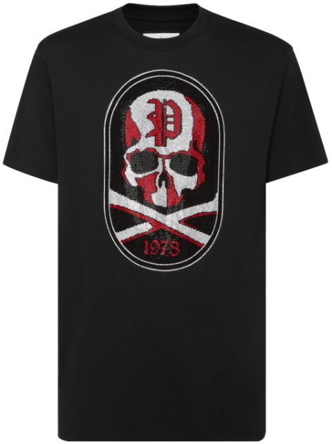 Philipp Plein Skull&Bones-patch cotton t-shirt Men