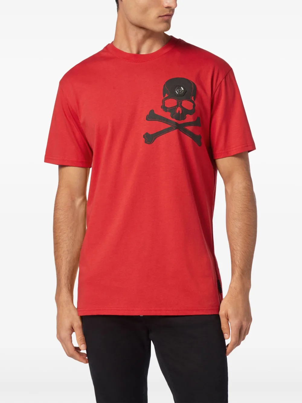 Philipp Plein T-shirt met doodskopprint Rood