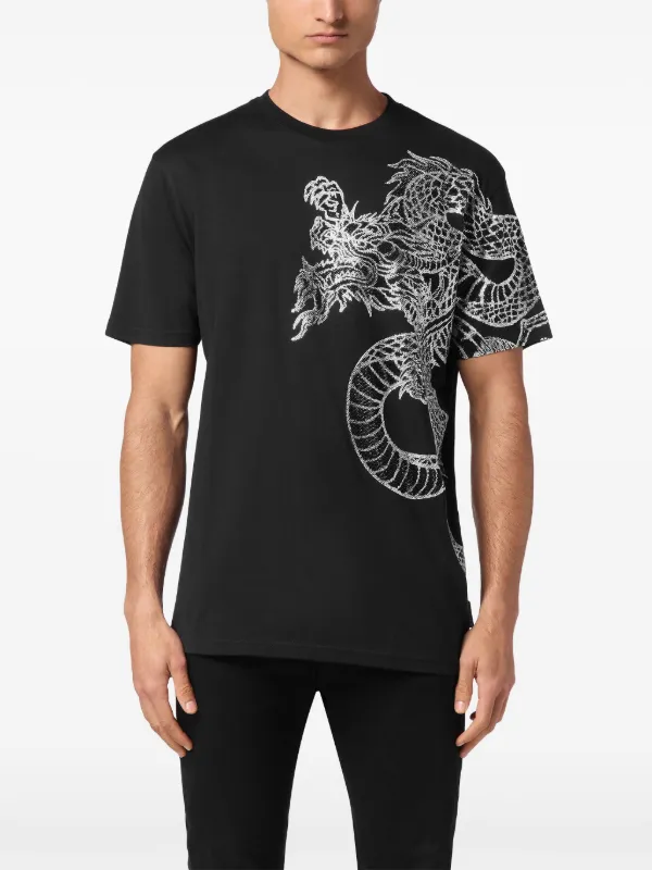 Philipp Plein Dragon Strass T-shirt | Black | FARFETCH ID