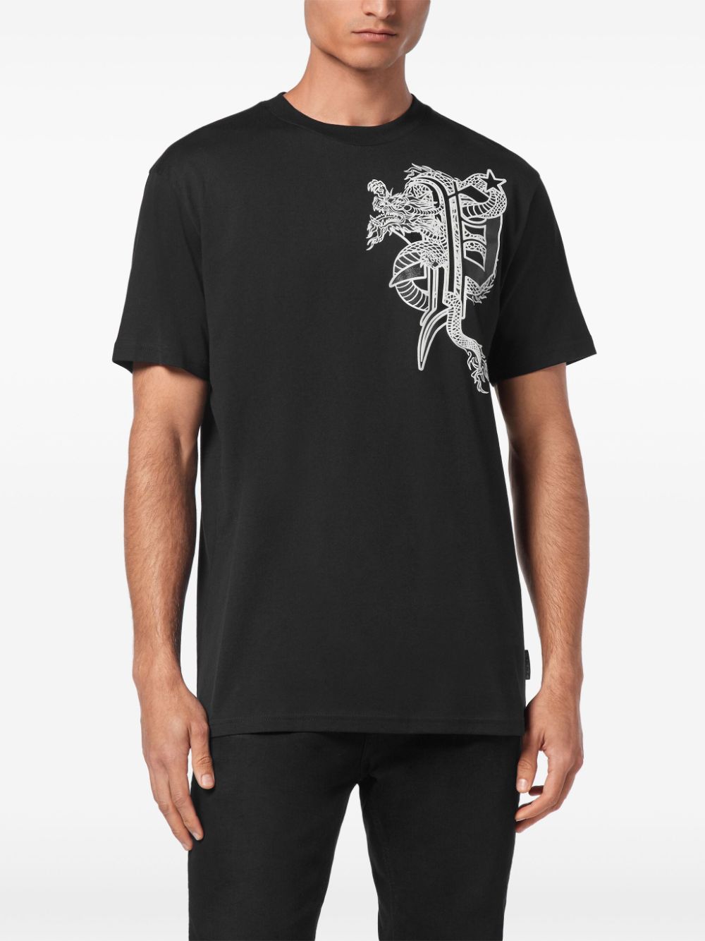 Shop Philipp Plein Graphic-print T-shirt In Black