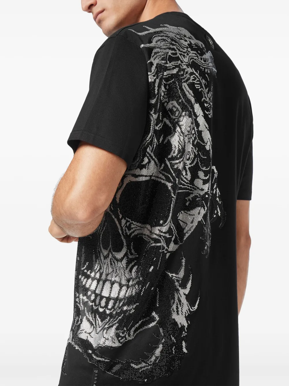 Philipp Plein Katoenen T-shirt verfraaid met stras Zwart