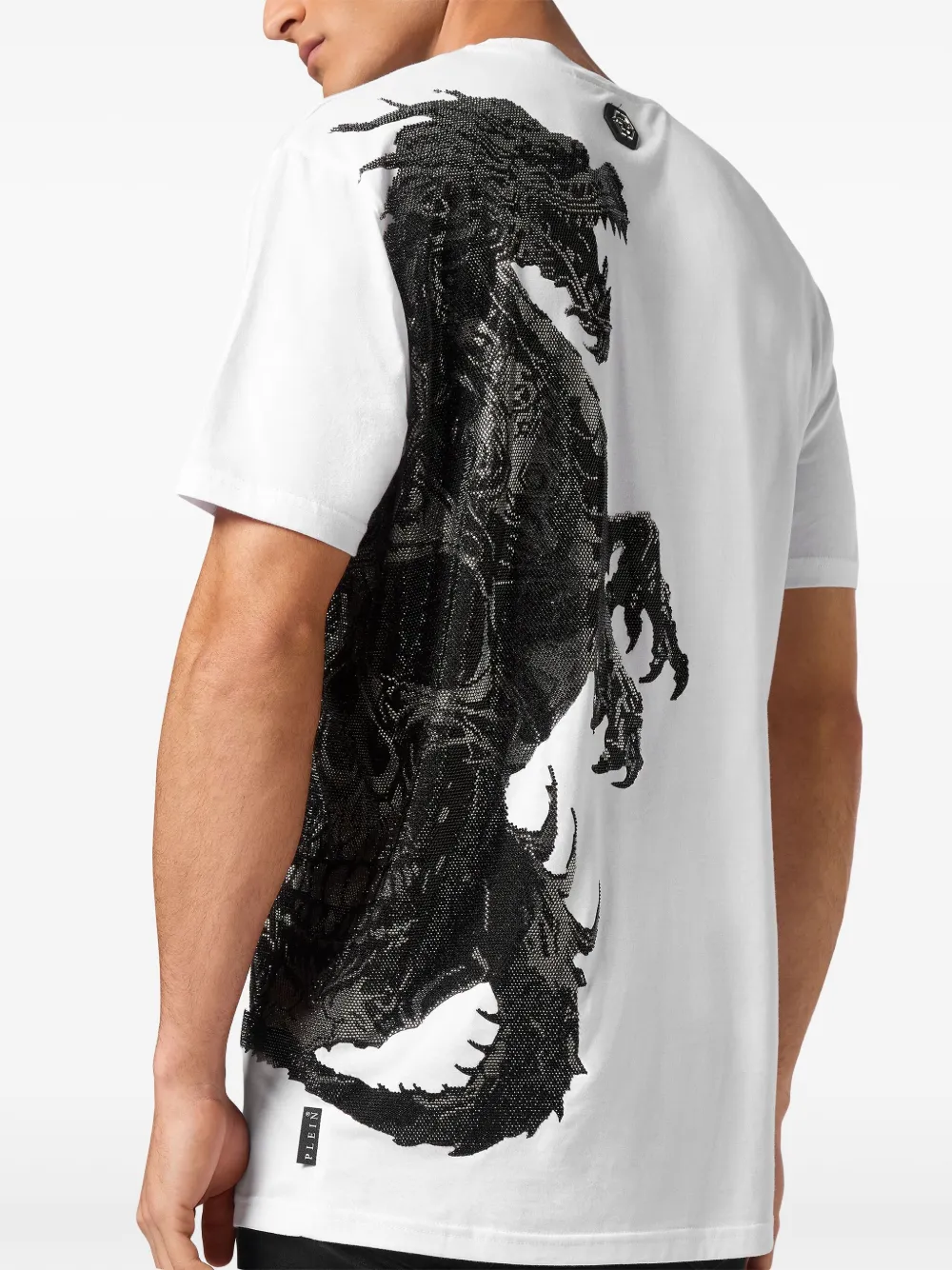 Philipp Plein Dragon Skull T-shirt Wit