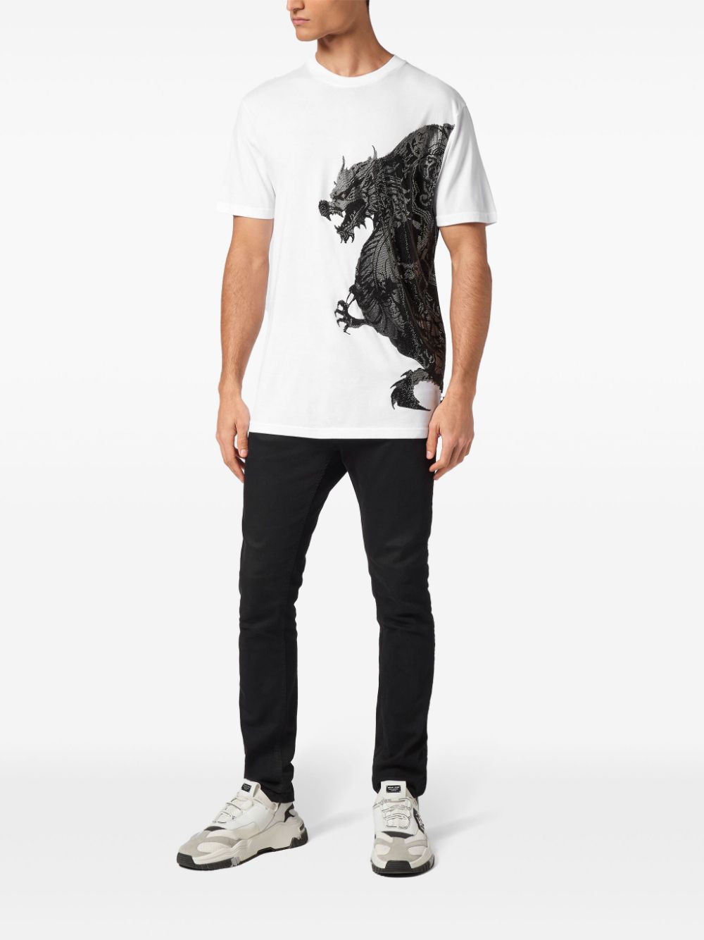 Philipp Plein Dragon Skull T-shirt - Wit