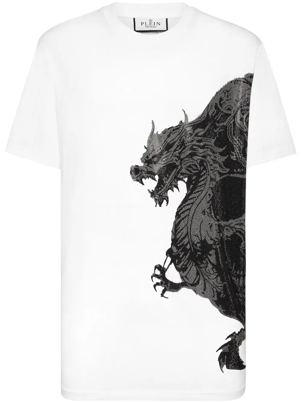 Philipp Plein Dragon Skull T-shirt Wit